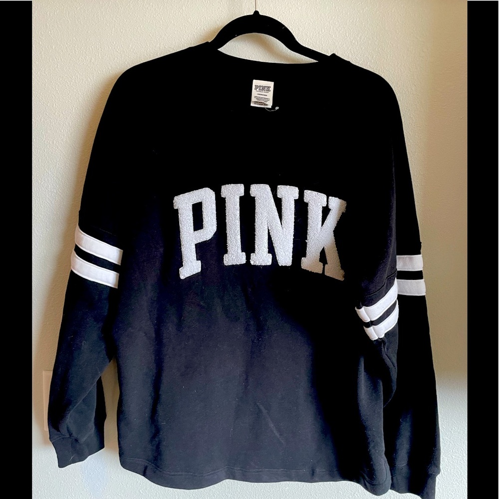 Victoria’s Secret PINK Women’s Blue Navy Size L Logo Sweatshirt
